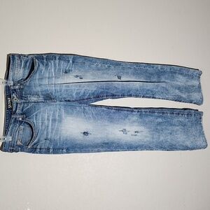 Salvage Anarchy Jeans Mens Buckle Relaxed Straight 34 Distressed distroyed